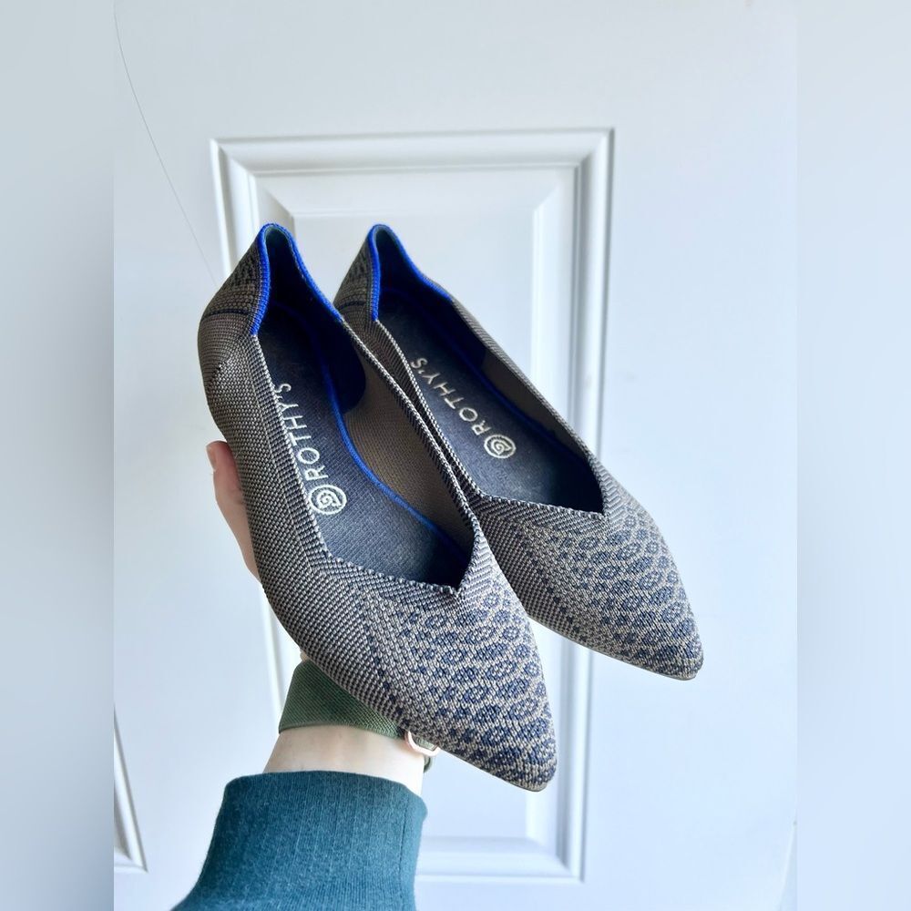 Rothy’s The Point Flats RARE Walnut Python Print - Picture 3 of 9